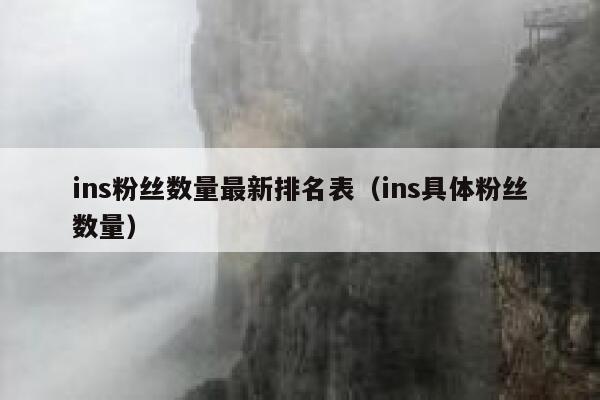 ins粉丝数量最新排名表（ins具体粉丝数量） 第1张