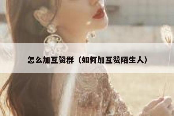 怎么加互赞群(如何加互赞陌生人) 第1张 怎么加互赞群(如何加互赞陌生人) 第1张