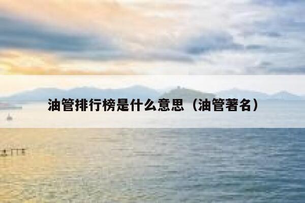 油管排行榜是什么意思(油管著名) 第1张 油管排行榜是什么意思(油管著名) 第1张