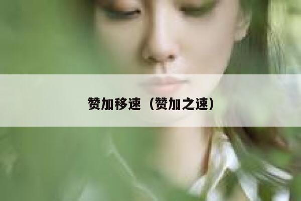 赞加移速（赞加之速） 第1张