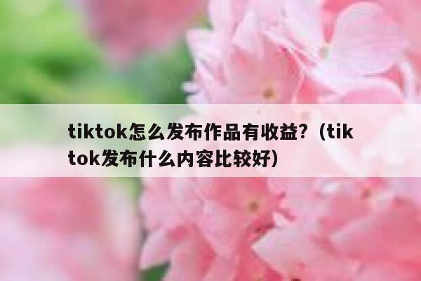 tiktok怎么发布作品有收益?（tiktok发布什么内容比较好） 第1张