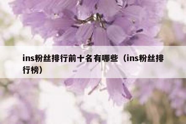 ins粉丝排行前十名有哪些（ins粉丝排行榜） 第1张