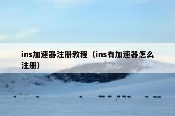 ins加速器注册教程（ins有加速器怎么注册） 第1张