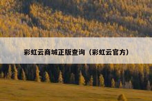 彩虹云商城正版查询（彩虹云官方） 第1张