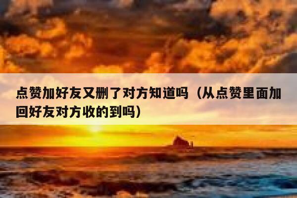点赞加好友又删了对方知道吗（从点赞里面加回好友对方收的到吗） 第1张