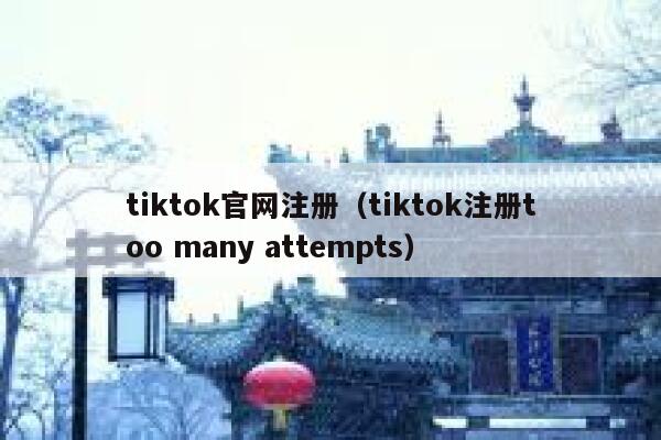 tiktok官网注册（tiktok注册too many attempts） 第1张