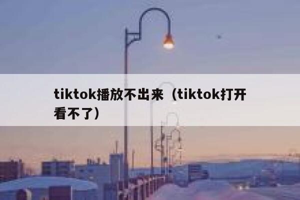 tiktok播放不出来（tiktok打开看不了） 第1张