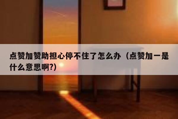 点赞加赞助担心停不住了怎么办（点赞加一是什么意思啊?） 第1张