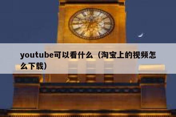 youtube可以看什么（淘宝上的视频怎么下载） 第1张