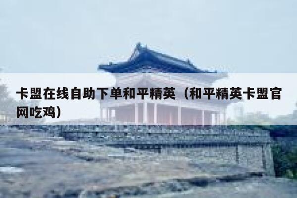 卡盟在线自助下单和平精英（和平精英卡盟官网吃鸡） 第1张