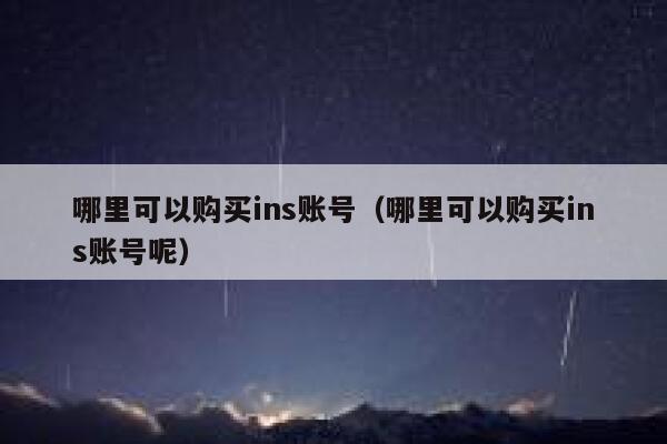 哪里可以购买ins账号（哪里可以购买ins账号呢） 第1张