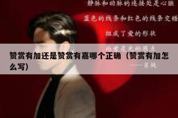 赞赏有加还是赞赏有嘉哪个正确（赞赏有加怎么写） 第1张