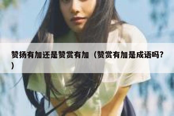 赞扬有加还是赞赏有加（赞赏有加是成语吗?） 第1张