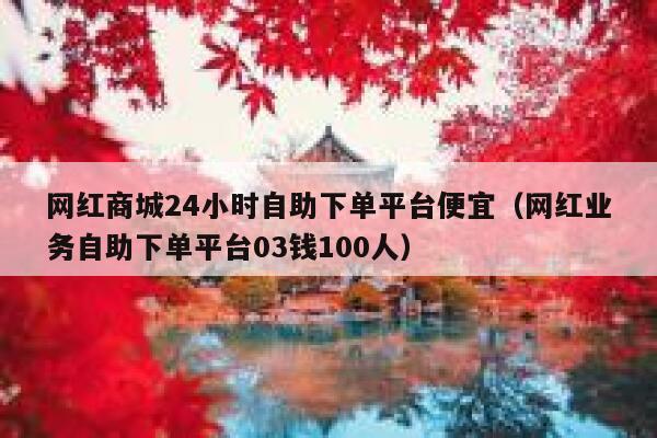 网红商城24小时自助下单平台便宜（网红业务自助下单平台03钱100人） 第1张