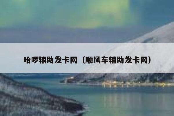 哈啰辅助发卡网（顺风车辅助发卡网） 第1张