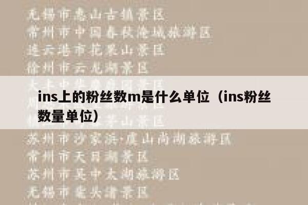 ins上的粉丝数m是什么单位（ins粉丝数量单位） 第1张