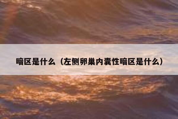 暗区是什么（左侧卵巢内囊性暗区是什么） 第1张