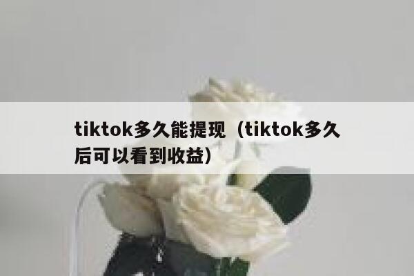 tiktok多久能提现（tiktok多久后可以看到收益） 第1张