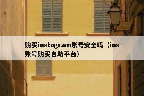 购买instagram账号安全吗（ins账号购买自助平台） 第1张