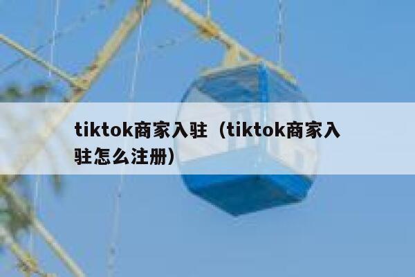 tiktok商家入驻（tiktok商家入驻怎么注册） 第1张