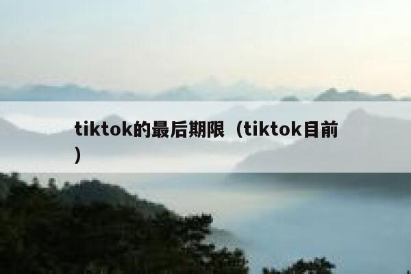 tiktok的最后期限（tiktok目前） 第1张