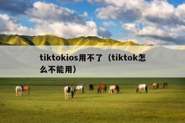 tiktokios用不了（tiktok怎么不能用） 第1张