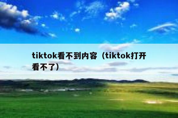 tiktok看不到内容（tiktok打开看不了） 第1张