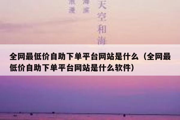 全网最低价自助下单平台网站是什么（全网最低价自助下单平台网站是什么软件） 第1张