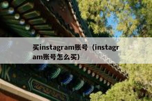 买instagram账号（instagram账号怎么买） 第1张