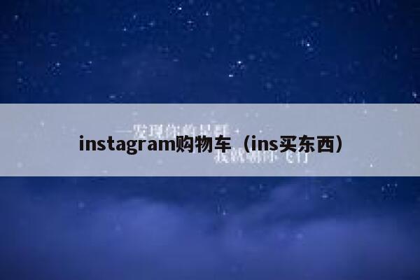 instagram购物车（ins买东西） 第1张