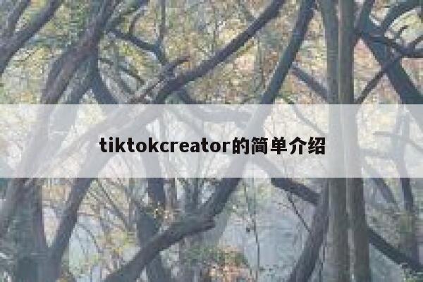 tiktokcreator的简单介绍 第1张