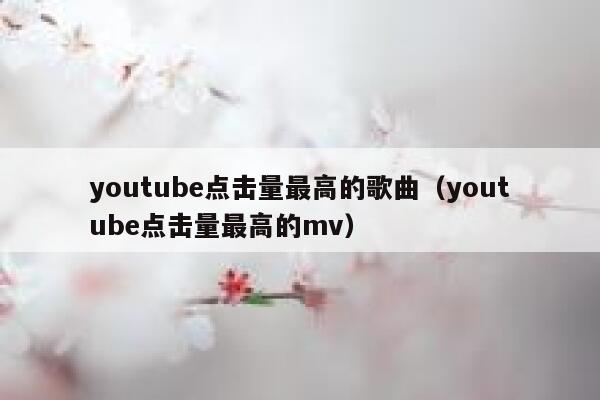 youtube点击量最高的歌曲（youtube点击量最高的mv） 第1张