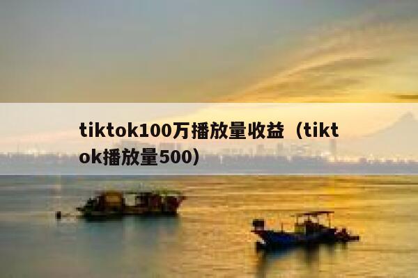 tiktok100万播放量收益（tiktok播放量500） 第1张