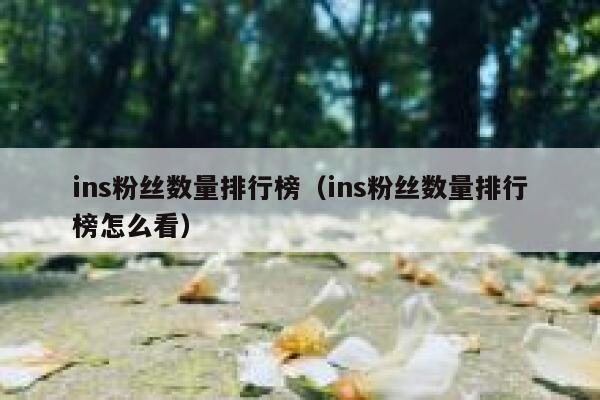 ins粉丝数量排行榜（ins粉丝数量排行榜怎么看） 第1张