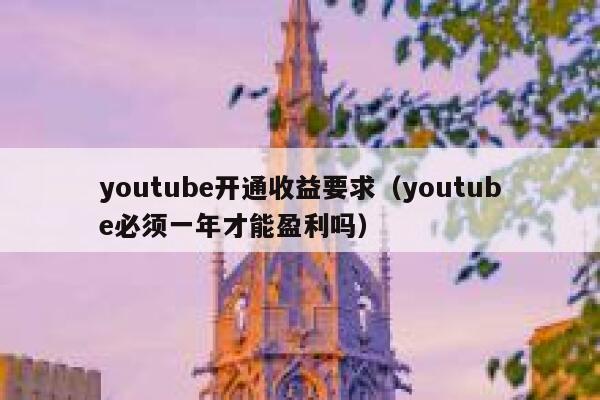youtube开通收益要求（youtube必须一年才能盈利吗） 第1张
