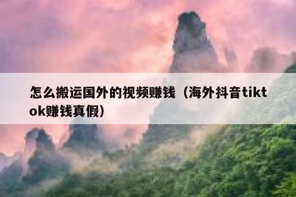 怎么搬运国外的视频赚钱（海外抖音tiktok赚钱真假） 第1张