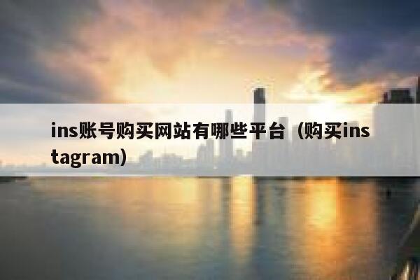 ins账号购买网站有哪些平台（购买instagram） 第1张