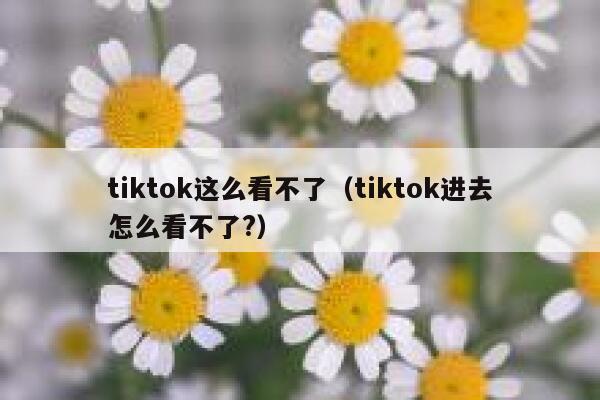 tiktok这么看不了（tiktok进去怎么看不了?） 第1张