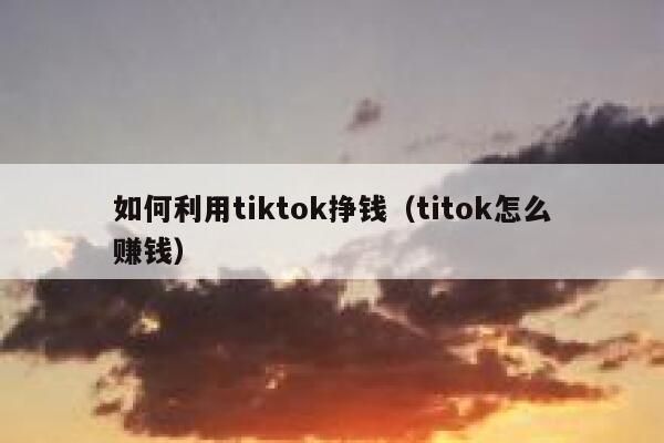 如何利用tiktok挣钱（titok怎么赚钱） 第1张