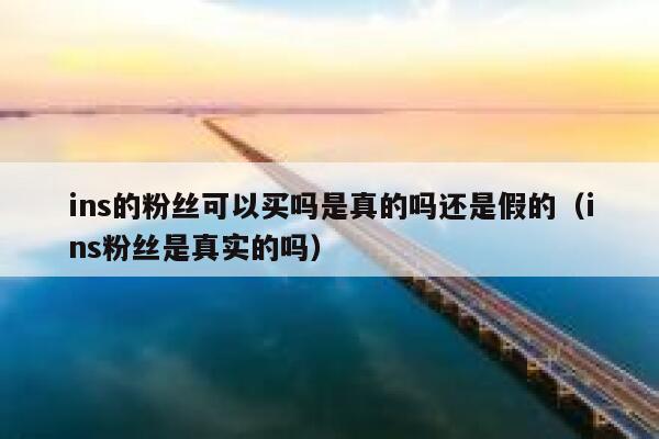 ins的粉丝可以买吗是真的吗还是假的（ins粉丝是真实的吗） 第1张