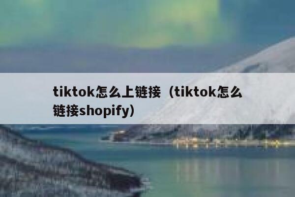 tiktok怎么上链接（tiktok怎么链接shopify） 第1张
