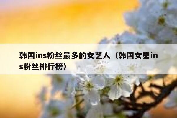 韩国ins粉丝最多的女艺人（韩国女星ins粉丝排行榜） 第1张