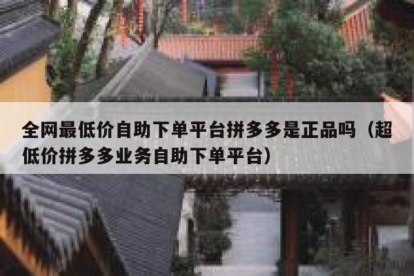 全网最低价自助下单平台拼多多是正品吗（超低价拼多多业务自助下单平台） 第1张