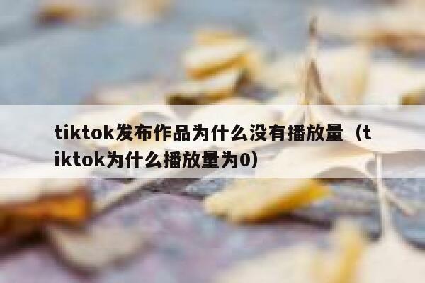 tiktok发布作品为什么没有播放量（tiktok为什么播放量为0） 第1张
