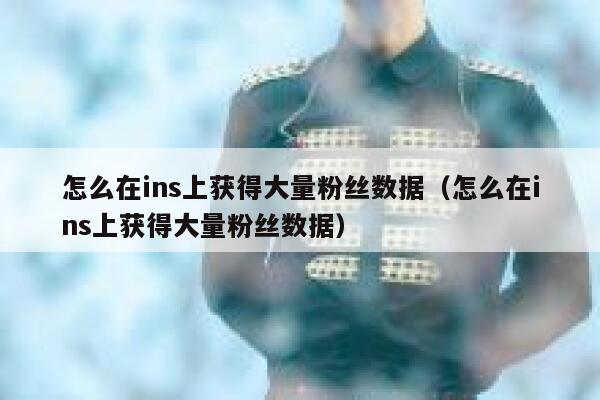 怎么在ins上获得大量粉丝数据（怎么在ins上获得大量粉丝数据） 第1张