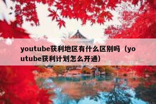 youtube获利地区有什么区别吗（youtube获利计划怎么开通） 第1张