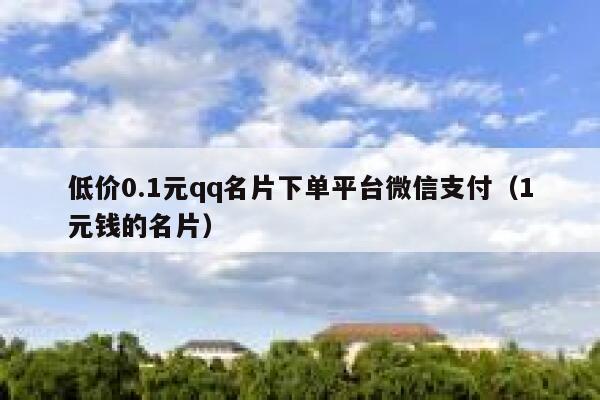 低价0.1元qq名片下单平台微信支付（1元钱的名片） 第1张