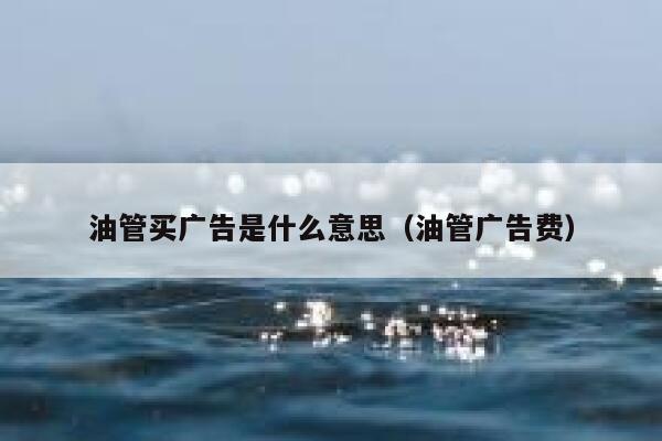 油管买广告是什么意思（油管广告费） 第1张