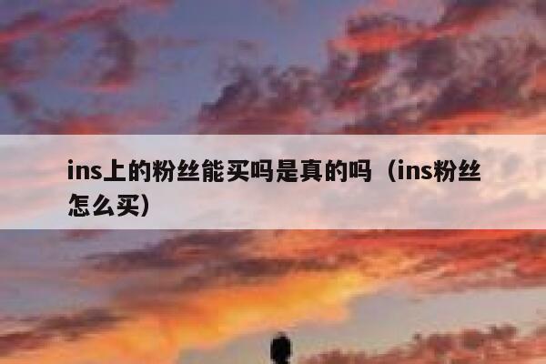 ins上的粉丝能买吗是真的吗（ins粉丝怎么买） 第1张