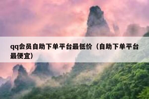 qq会员自助下单平台最低价（自助下单平台最便宜） 第1张